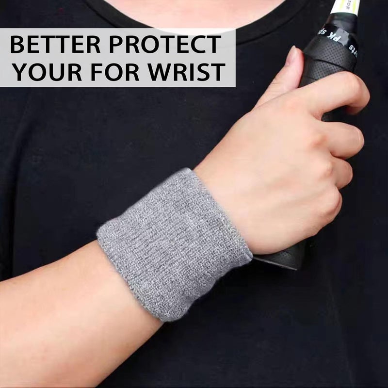 Fecawd Wristbands Sweatbands for Men & Women, Breathable Tennis Wrist Bands Absorbent Sweat Band Multiuse Wristband for Basketball, Running, Gym, Working Out - Image 3